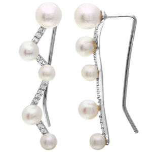 【送料無料】ピアス　スターリングシルバービーズピアス　クライミングsterling silber perlen amp; cz steine kletternder ohrringe 12,946円