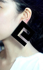 【送料無料】ピアス　ピアス　クリップハイパーブラックohrringe clips hyper gro quadrat geometrisch schwarz bb 10｜hokushin