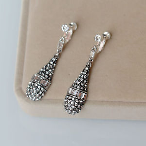 【送料無料】ピアス　ピアス　クリップシルバーアールデコドリップファインビンテージクラスohrringeohren clips silber art deco tropf fein vintage class ehe xx 10