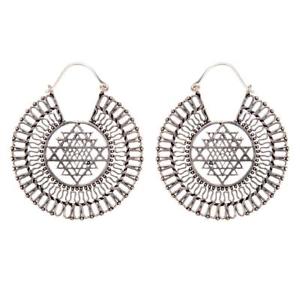 【送料無料】ピアス　スリチャクラピアス　シルバーウォッシャ81stgeneration silber messing scheibe sri yantra chakra stammes ohrringe