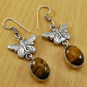 【送料無料】ピアス　タイガーアイスターリングシルバーピアス　ファッションセットtiger eye edelstein 925 sterling silber mode dangle jewlery frauen ohrringe set