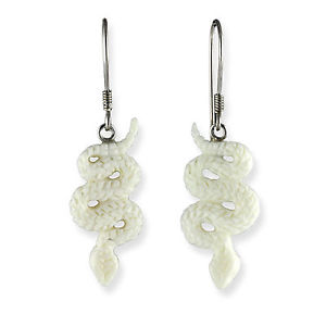 【送料無料】ピアス ヘビピアス シルバーweie schlangen ohrringe handarbeit bone 925er silber er277|hokushin