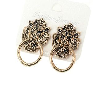 【送料無料】ピアス ピアス ゴールデンヘッドリヨンメタリックビンテージクラスクリップohrringe clips golden kopf lyon kreis metallisch vintage class j1