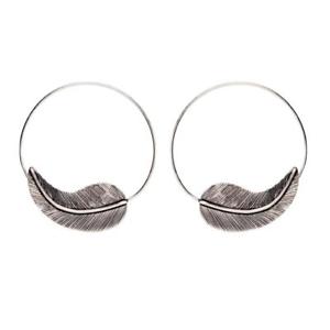 【送料無料】ピアス　シルバーフープピアス　リーフスプリング81stgeneration silber messing 50 mm detailliert blatt feder hoop ohrringe