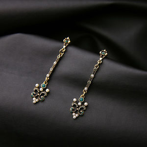 【送料無料】ピアス　ピアス　パールグリーンクラスクリップohrringe clip auf golden lang fein art deco filigran perle grn class b13 13,665円