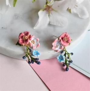 【送料無料】ピアス　エナメルフラワーピアス　cg2767 wunderschn emailliert blume ohrringe｜hokushin