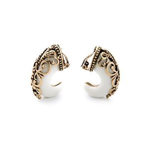 【送料無料】ピアス　ピアス　クリップゴールデンハーフリングレトロohrringeohren clips golden halber ring jade imi wei filigran fein retro x12｜hokushin