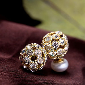 【送料無料】ピアス　ピアス　ネイルダブルフラットクリスタルゴールデンohrringeohren nagel doppelt zuchtperle wei flach 89mm kristall golden t1｜hokushin