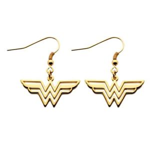 【送料無料】ピアス　ワンダーウーマンロゴステンレススチールピアス　iziell lizenziert wonder woman logo edelstahl lange ohrringe