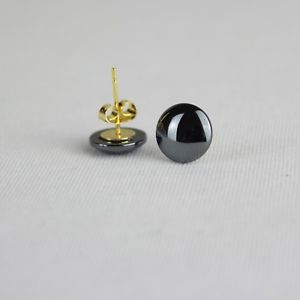 【送料無料】ピアス　ヘマタイトスタッドピアス　ヘマタイトカボションピアス　ピアス｜hokushin