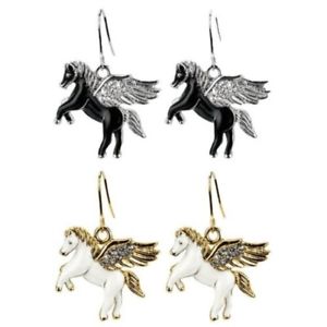 【送料無料】ピアス　ユニコーンエナメルクリスタルピアス　einhorn emaille und kristall glas ohrhnger｜hokushin