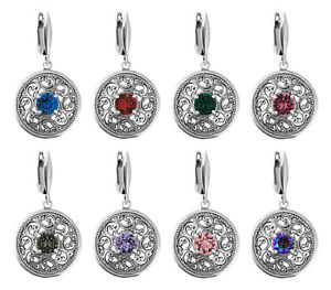 【送料無料】ピアス　イヤーフックスワロフスキーラウンドsterling silber runde kreis ohrhaken gemacht mit 1088 swarovski kristallen｜hokushin