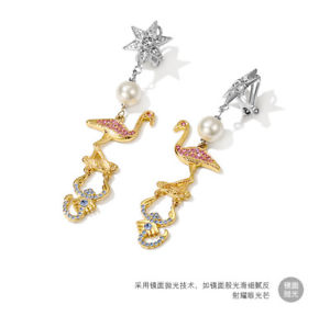 【送料無料】ピアス　シルバーピアス　コネクタゴールデンフラミンゴファッション