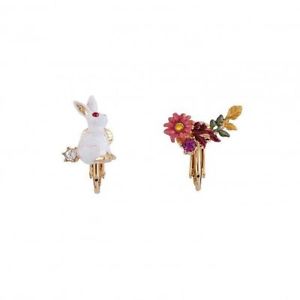 【送料無料】ピアス　ピアス　エナメルホワイトピンククリップチップクラスohrringeohren clips chips hase blume blatt emaille wei rosa class l2