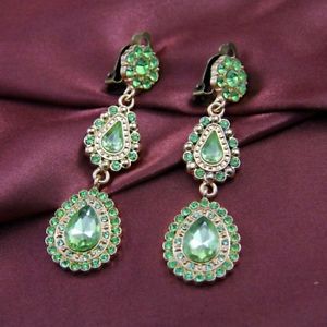 【送料無料】ピアス　ピアス　ドリップクリップohrringe clips drei tropf grn lang original abend ehe c1