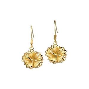【送料無料】ピアス　シルバーハワイアンハイビスカスピアス　silber 925 gelbes gold berzogener hawaiischer hibiskusblte lange ohrringe