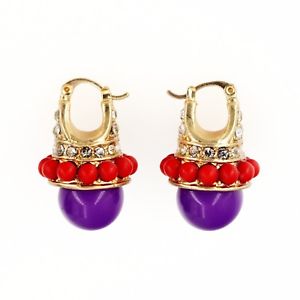 【送料無料】ピアス　ピアス　アイロンゴールデンミニパールレッドバイオレットビンテージohrringe klappbgel golden gepflastert mini perle rot violett vintage qd1