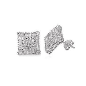 【送料無料】ピアス　レディーススターリングシルバーバゲットピアス　ピアス 13,845円
