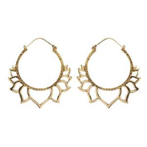 【送料無料】ピアス ゴールドピアス 81stgeneration gold messing 50 mm gro stammes ethnisch lotus blume ohrringe|hokushin