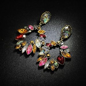 【送料無料】ピアス ピアス ゴールデンリングマルチクリップピンクオレンジカバーohrringe clip auf golden ring mehrfarbig rot rosa amber gehuse a6
