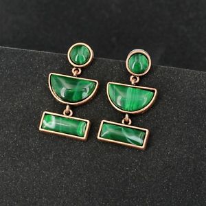 【送料無料】ピアス　ピアス　アールデコラウンドグリーンヒスイクリップ