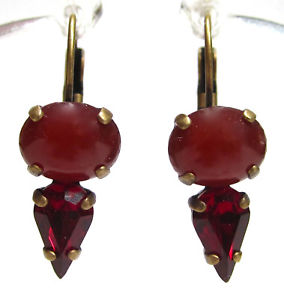 【送料無料】ピアス　ピアス　ピアス　ハンドメイドガラスヴィンテージガーネットカネドロップsoho ohrhnger ohrringe tropfen vintage glas garnet carneol 1960´s handmade