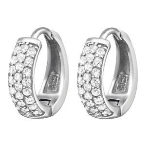 【送料無料】ピアス　フープフラップピアス　creolen mit 50 kristallen 925 silber damen sterling echt ohrringe frauen klappen 14,785円