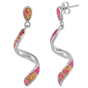 【送料無料】ピアス　ピアス　ピンクオパールsterling silber rosa opal wirbel ohrringe｜hokushin