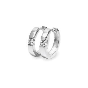 【送料無料】ピアス　スターリングシルバーヒンジジルコンホワイトフープpaar echt 925 sterlingsilber klapp creolen quadratisch mit zirkon wei 17mm 1882
