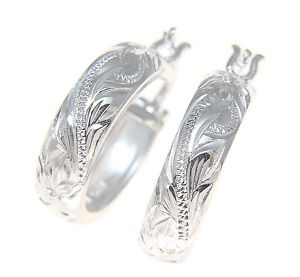 【送料無料】ピアス スターリングシルバーフープハワイアンプルメリアフリル20mm sterling silber 925 hawaiischer frangipani blume schnrkel rund creolen|hokushin