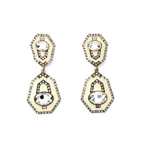 【送料無料】ピアス　ゴールデンピアス　クリップドリップエナメルベージュアールデコレトロohrringe clips golden gro tropf emaille beige art deco retro x11