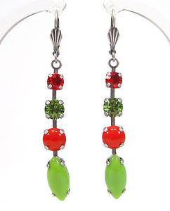 【送料無料】ピアス　ピアス　アンティークシルバーサイアムペリドットラインストーンカットピアス　soho ohrringe ohrhnger altsilber navette siam peridot geschliffene strassstein