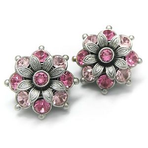 【送料無料】ピアス　スワロフスキーローズライトローズピンクピアス　ピアス　neu ohrclips mit swarovski steine in roselight roserosa ohrringe ohrclipse
