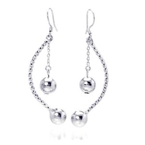 【送料無料】ピアス　スターリングシルバーフックピアス　ロングコードハンガーボールsterlingsilber lang schnur hnger kugeln haken ohrringe