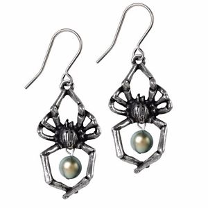 【送料無料】ピアス　クモピアス　ゴシックglistercreep spinne exoskelett kunstperle ohrhnger alchemy gothic e397