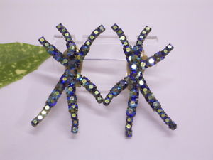 【送料無料】ピアス　オーロラガラスガラスピアス　ビンテージaurora borealisglas glassteinohrclips gablonz 1960er jahre vintage