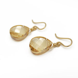 【送料無料】ピアス　ピアス　シトリンｋゴールドunderstatement gro amp; fein kristall ohrringe citrin gelb ygf 14k gold 585