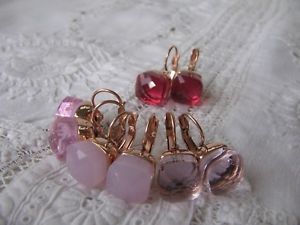 【送料無料】ピアス　ピアス　ローズゴールドオパールライトローズクォーツローズウォーターqudo firenze brisuren ohrringe rosgold rosenquarz opal light rose water trendy