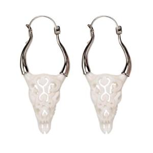 【送料無料】ピアス　スターリングシルバーバッファローピアス　81stgeneration sterling silber knochen stammes bffel schdel lange ohrringe｜hokushin