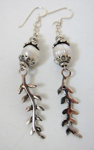 【送料無料】ピアス　スターリングシルバーパールシルバーロングセットピアス　sterlingsilber ohrringe mit freshwater perle set in silber 75 cm lang, neu