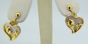 【送料無料】ピアス　イエローゴールドグラムシルバープーピアス　73 gramm gelbes gold berzogener ster silber winnie puuh amp; ferkel ohrringe t53