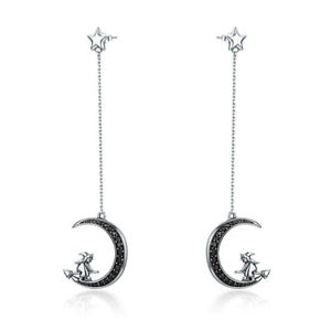 【送料無料】ピアス　マジックムーンスターレディースピアス　スターリングシルバーohrringe magie witch mond stern damen 925 sterlingsilber｜hokushin