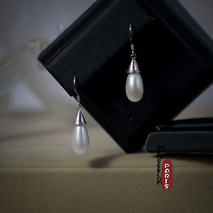 【送料無料】ピアス　ピアス　パールホワイトスターリングシルバーohrringe zuchtperle tropf lang wei 925 sterling silber 14mm f