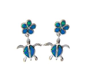 【送料無料】ピアス　スターリングシルバーハワイアンウミガメオパールプルメリア925 sterlingsilber hawaiischer frangipani blume honu meeresschildkrte opal