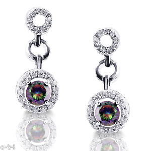 【送料無料】ピアス　トパーズピアス　スターリングシルバーhalo mystischer regenbogen topas lange ohrringe original 925 sterlingsilber