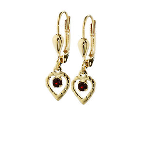 【送料無料】ピアス イエローゴールドハートピアス ガーネットピアス paar 333 gelbgold ohrhnger brisur ohrringe herz granat damen kinder 7703|hokushin
