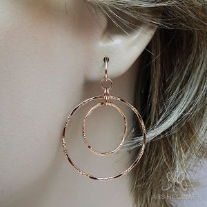 【送料無料】ピアス　フープｋローズゴールドイヤーピアス　creolen 3cm 2cm strukturiert ohrhnger ohrbgel rgf 14k ros gold 585