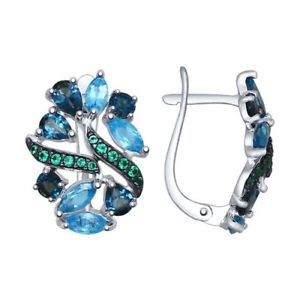 【送料無料】ピアス ソコロフシルバートパーズロシアネックレスsokolov 925 silver topaz amp; cz earrings made in russia|hokushin