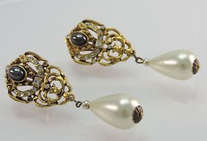 【送料無料】ピアス　ビンテージピアス　vintage clips ohrhnger mit perlenoptik