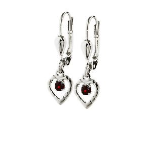 【送料無料】ピアス　ピアス　ガーネットピアス　paar 925 sterlingsilber ohrhnger brisur ohrringe herz granat damen kinder 7829